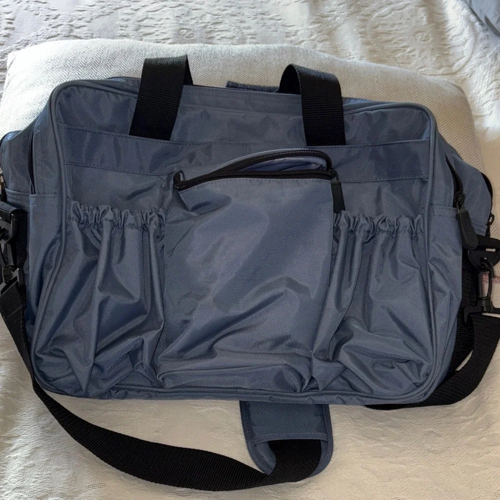 Vintage Rare Lands' End Unisex Slate Blue Weekender/Laptop Bag